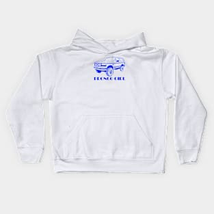 Bronco Girl 1992-1996 Dark Blue Print Kids Hoodie